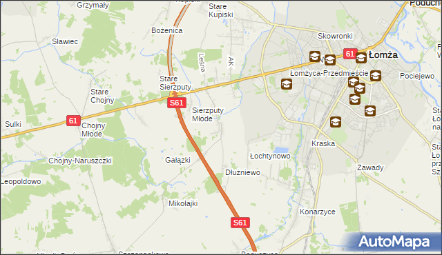 mapa Jarnuty gmina Łomża, Jarnuty gmina Łomża na mapie Targeo