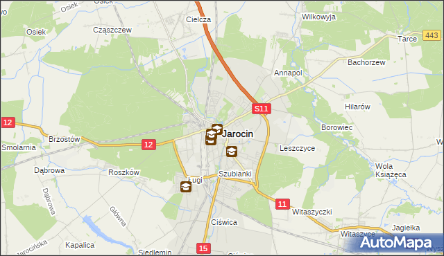 mapa Jarocin, Jarocin na mapie Targeo