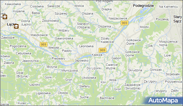 mapa Kadcza, Kadcza na mapie Targeo