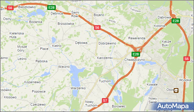 mapa Karczemki gmina Szemud, Karczemki gmina Szemud na mapie Targeo