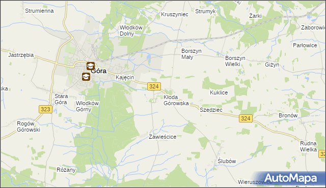 mapa Kłoda Górowska, Kłoda Górowska na mapie Targeo