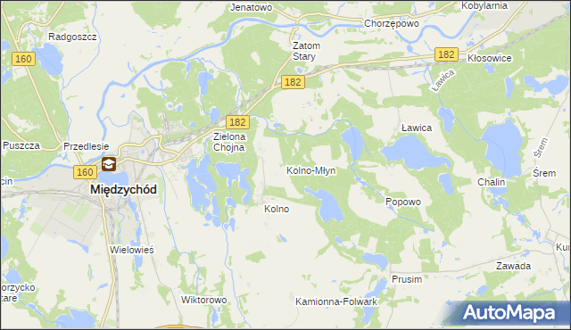 mapa Kolno-Młyn, Kolno-Młyn na mapie Targeo