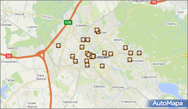 mapa Koszalina, Koszalin na mapie Targeo