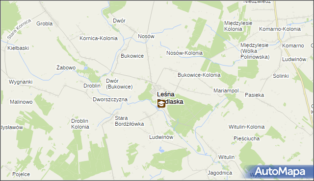 mapa Leśna Podlaska, Leśna Podlaska na mapie Targeo