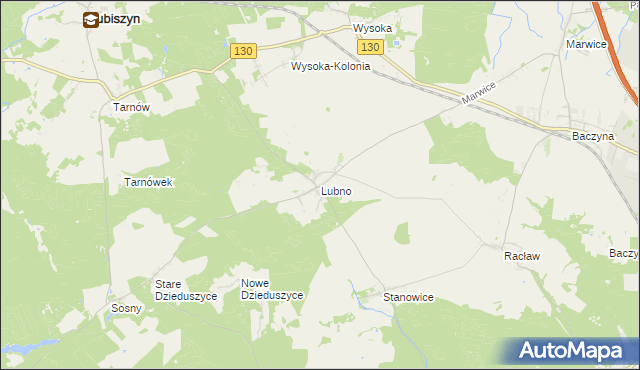 mapa Lubno gmina Lubiszyn, Lubno gmina Lubiszyn na mapie Targeo