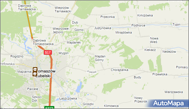 mapa Majdan Górny, Majdan Górny na mapie Targeo
