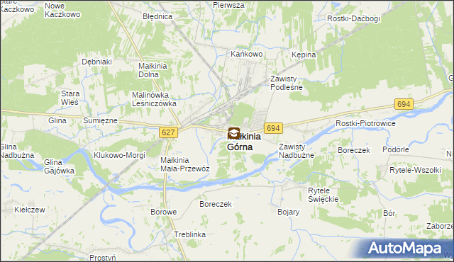 mapa Małkinia Górna, Małkinia Górna na mapie Targeo