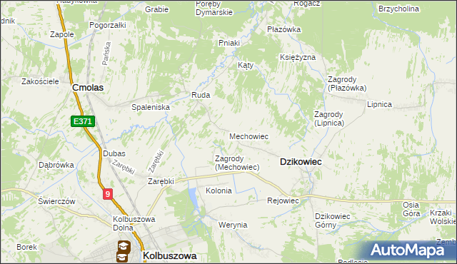 mapa Mechowiec, Mechowiec na mapie Targeo