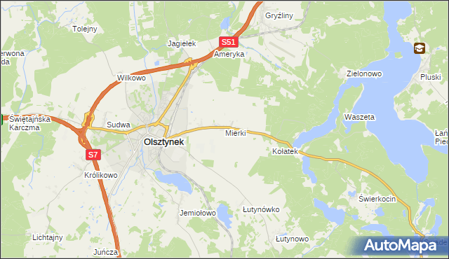 mapa Mierki, Mierki na mapie Targeo