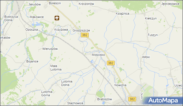 mapa Mościsko gmina Dzierżoniów, Mościsko gmina Dzierżoniów na mapie Targeo