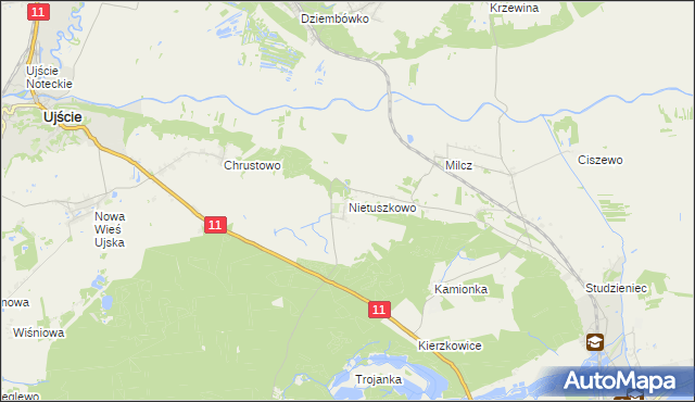 mapa Nietuszkowo, Nietuszkowo na mapie Targeo