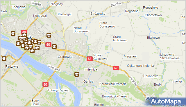 mapa Nowe Gulczewo, Nowe Gulczewo na mapie Targeo