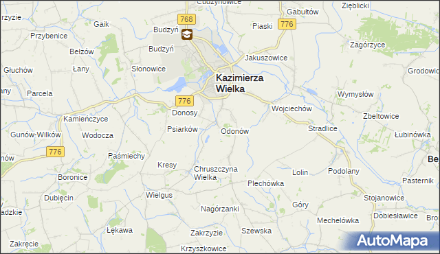 mapa Odonów, Odonów na mapie Targeo