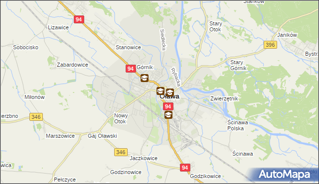 mapa Oława, Oława na mapie Targeo