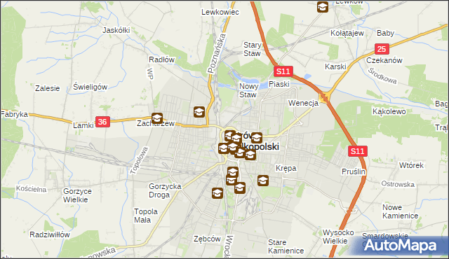 mapa Ostrów Wielkopolski, Ostrów Wielkopolski na mapie Targeo