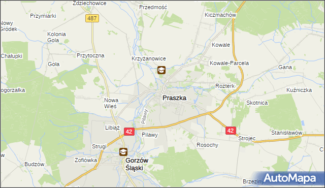 mapa Praszka, Praszka na mapie Targeo