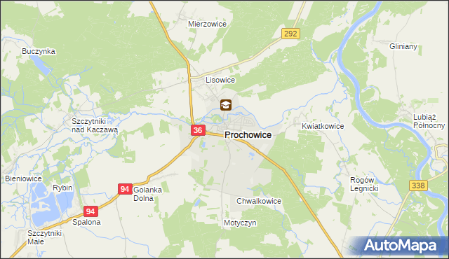 mapa Prochowice, Prochowice na mapie Targeo
