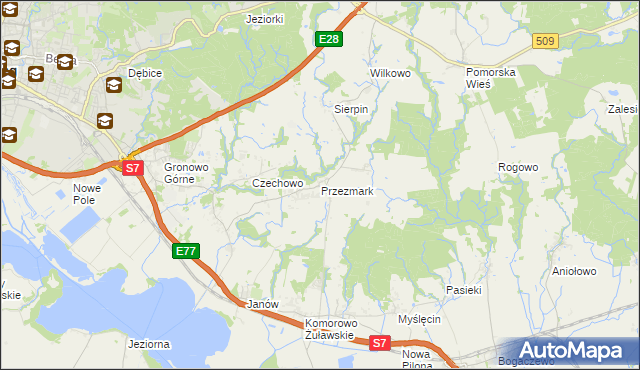 mapa Przezmark gmina Elbląg, Przezmark gmina Elbląg na mapie Targeo