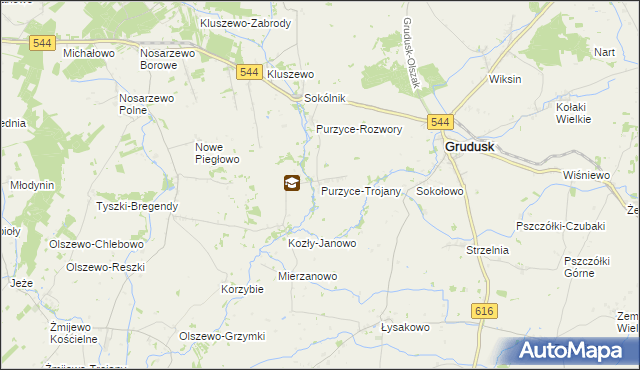 mapa Purzyce-Trojany, Purzyce-Trojany na mapie Targeo