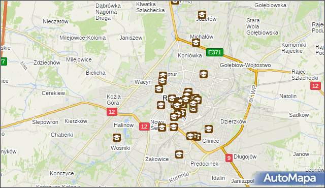 mapa Radomia, Radom na mapie Targeo