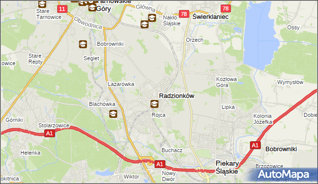 mapa Radzionków, Radzionków na mapie Targeo