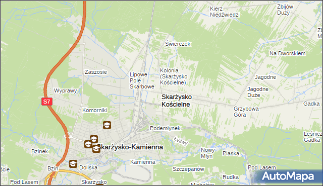 mapa Skarżysko Kościelne, Skarżysko Kościelne na mapie Targeo