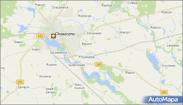 mapa Smoleń gmina Choszczno, Smoleń gmina Choszczno na mapie Targeo