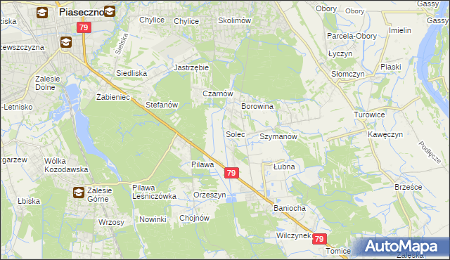 mapa Solec gmina Góra Kalwaria, Solec gmina Góra Kalwaria na mapie Targeo