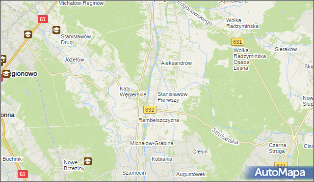 mapa Stanisławów Pierwszy gmina Nieporęt, Stanisławów Pierwszy gmina Nieporęt na mapie Targeo