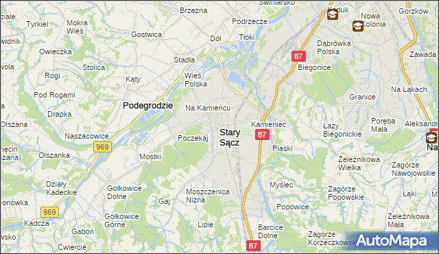 mapa Stary Sącz, Stary Sącz na mapie Targeo