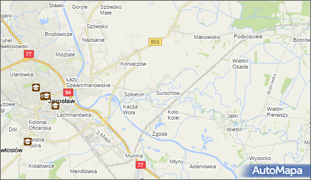 mapa Surochów, Surochów na mapie Targeo