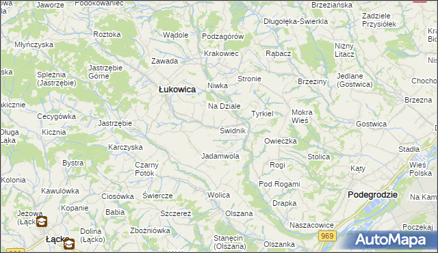 mapa Świdnik gmina Łukowica, Świdnik gmina Łukowica na mapie Targeo