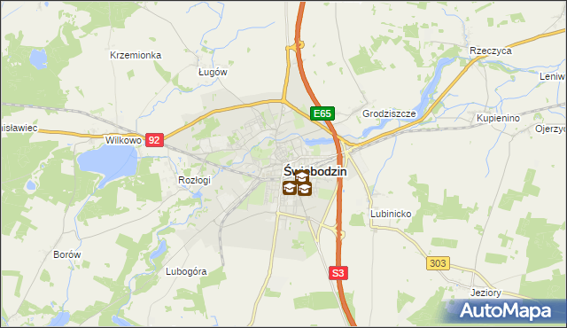 mapa Świebodzin, Świebodzin na mapie Targeo