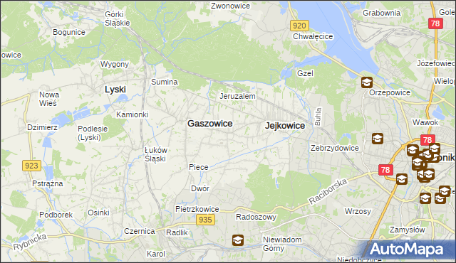 mapa Szczerbice, Szczerbice na mapie Targeo