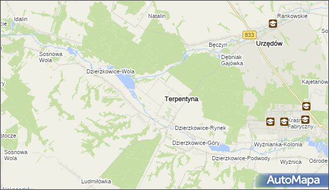 mapa Terpentyna, Terpentyna na mapie Targeo