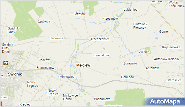 mapa Trzeciaków, Trzeciaków na mapie Targeo