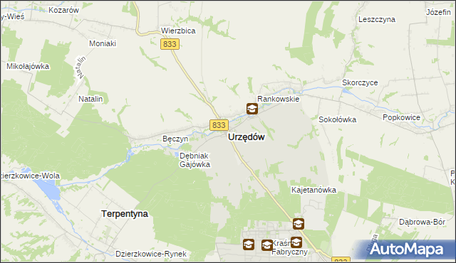 mapa Urzędów, Urzędów na mapie Targeo