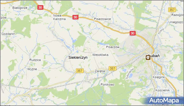 mapa Wesołówka gmina Siekierczyn, Wesołówka gmina Siekierczyn na mapie Targeo