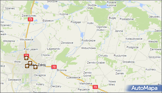 mapa Widuchowa gmina Busko-Zdrój, Widuchowa gmina Busko-Zdrój na mapie Targeo
