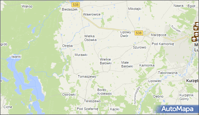 mapa Wielkie Bałówki, Wielkie Bałówki na mapie Targeo