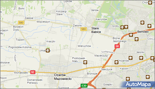 mapa Wieruchów, Wieruchów na mapie Targeo