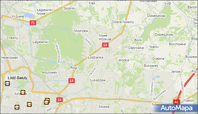 mapa Wilanów gmina Łódź, Wilanów gmina Łódź na mapie Targeo