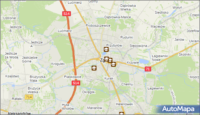 mapa Zgierz, Zgierz na mapie Targeo