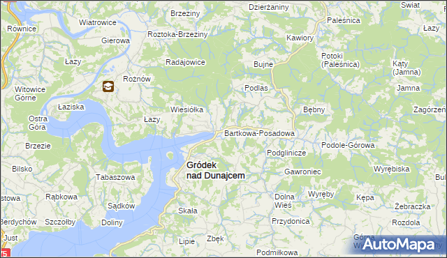 mapa Bartkowa-Posadowa, Bartkowa-Posadowa na mapie Targeo