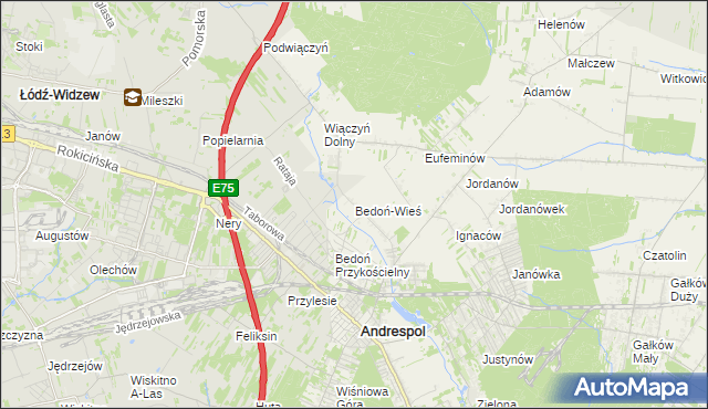mapa Bedoń-Wieś, Bedoń-Wieś na mapie Targeo