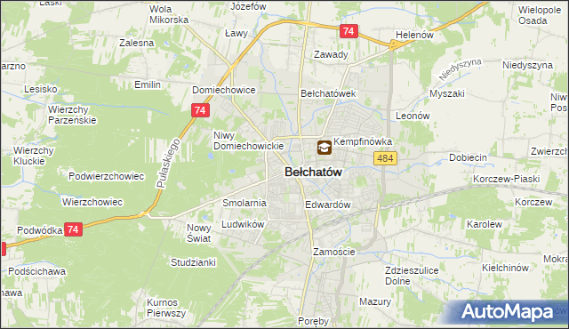 mapa Bełchatów, Bełchatów na mapie Targeo