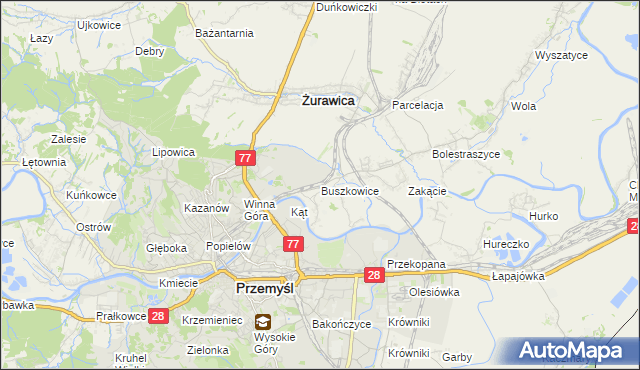 mapa Buszkowice gmina Żurawica, Buszkowice gmina Żurawica na mapie Targeo