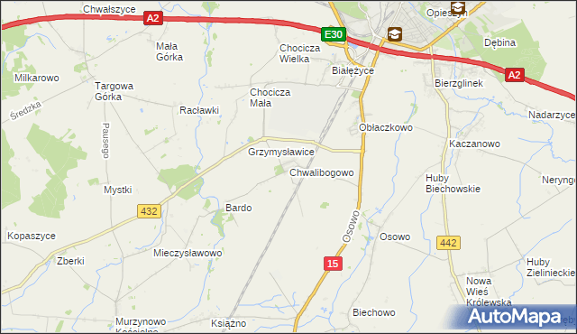 mapa Chwalibogowo gmina Września, Chwalibogowo gmina Września na mapie Targeo