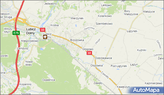 mapa Głogowo, Głogowo na mapie Targeo