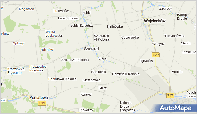 mapa Góra gmina Wojciechów, Góra gmina Wojciechów na mapie Targeo
